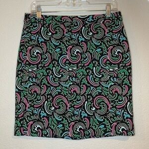 Banana Republic stretch cotton swirl pattern skirt 10